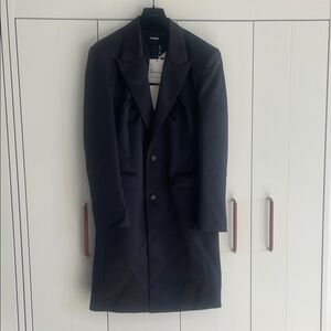 WE11done Ssense Classic Black Trench Coat Sz small NWT